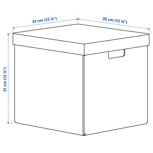 FJÄDERHARV, storage box with lid, 32x35x31 cm, 005.968.87