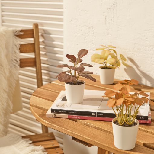 FEJKA, artificial potted plant with pot in/outdoor leaves/set of 3, 6 cm, 006.014.69