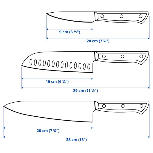 VARDAGEN, 3-piece knife set, 006.024.78