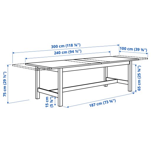 KARSKÄR, extendable table, 240/300x100 cm, 006.112.65