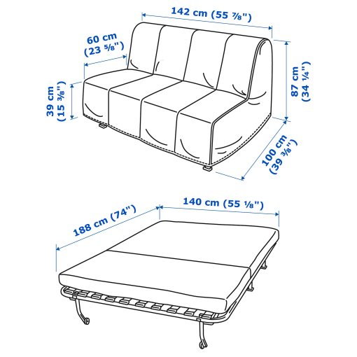 LYCKSELE LOVAS, 2-seat sofa-bed, 093.870.35