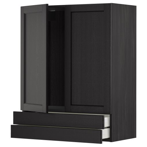 METOD/MAXIMERA, wall cabinet with 2 doors/2 drawers, 80x100 cm, 094.604.36