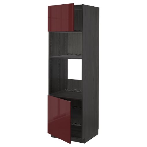 METOD, ψηλό ντουλάπι για φούρνο/μικροκυμάτων με 2 πόρτες/ράφια, 60x60x200 cm, 094.613.46