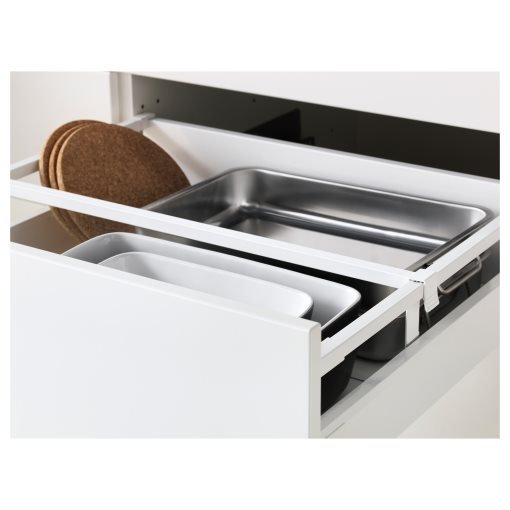 METOD/MAXIMERA, high cabinet for oven/microwave with door/2 drawers, 60x60x200 cm, 094.646.89