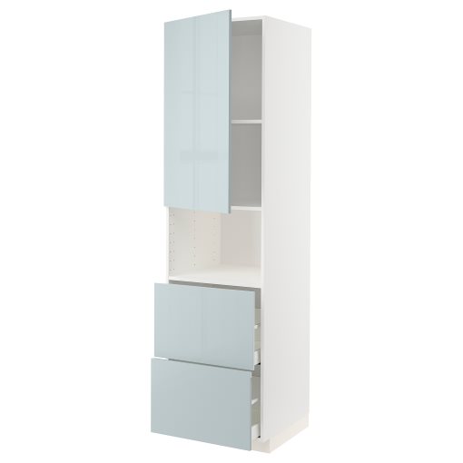 METOD/MAXIMERA, high cabinet for microwave with door/2 drawers, 60x60x220 cm, 094.794.26
