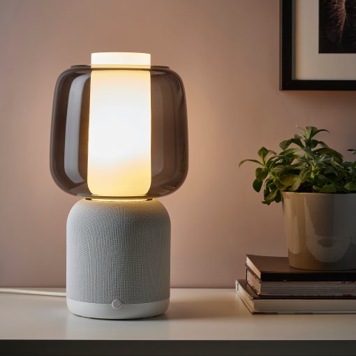 SYMFONISK, speaker lamp with Wi-Fi, glass shade, 094.827.25