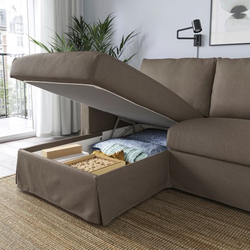 HYLTARP, 3-seat sofa with chaise longue, left, 094.896.80