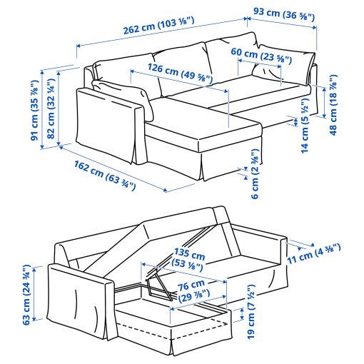 HYLTARP, 3θέσιος καναπές με σεζλόνγκ, αριστερά, 094.896.80