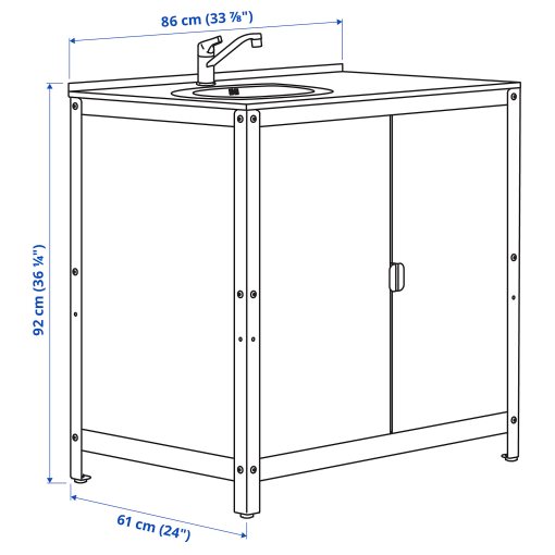 GRILLSKÄR, kitchen sink unit/cabinet/outdoor, 86x61 cm, 094.967.51