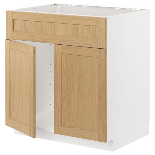 METOD, base cabinet for sink with 2 doors/front, 80x60 cm, 095.091.07