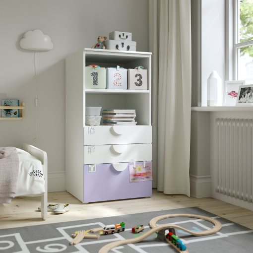 SMASTAD/PLATSA, βιβλιοθήκη με 3 συρτάρια, 60x57x123 cm, 095.446.72