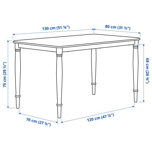 DANDERYD/SKOGSTA, table and 4 chairs, 130 cm, 095.451.91