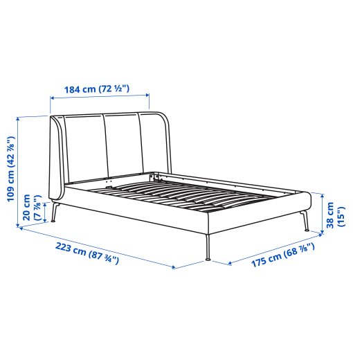 TUFJORD, upholstered bed frame, 160x200 cm, 095.553.21