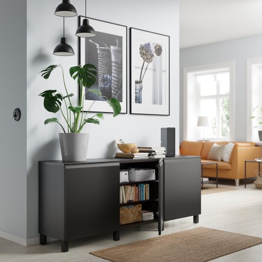 BESTÅ, storage combination with doors, 180x42x74 cm, 095.693.42