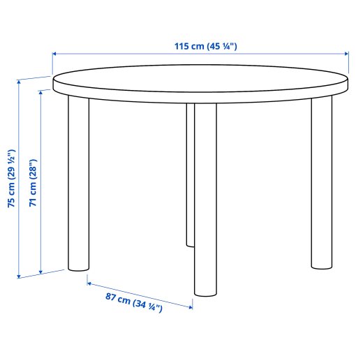 STOCKHOLM 2025, table and 4 chairs, 115 cm, 095.800.09