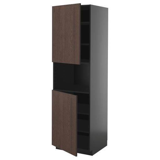 METOD, high cabinet for microwave with 2 doors/shelves, 60x60x200 cm, 095.879.68