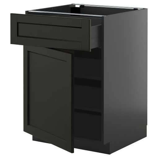 METOD/KNIVSHULT, base cabinet with drawer/door, 60x60 cm, 095.891.61