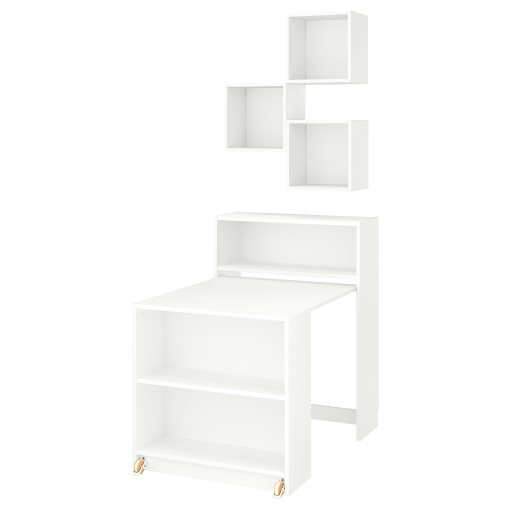 BILLY/EKET, bookcase combination with foldable table, 80x106 cm, 095.906.59