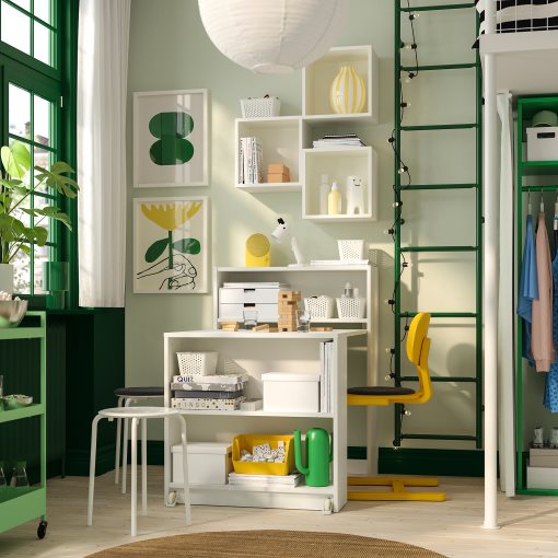 BILLY/EKET, bookcase combination with foldable table, 80x106 cm, 095.906.59