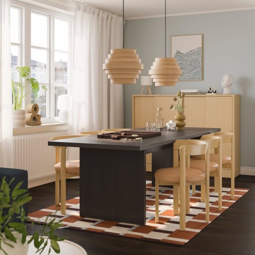 BERGSHYTT/STOCK, table and 6 chairs, 240x93 cm, 096.084.14