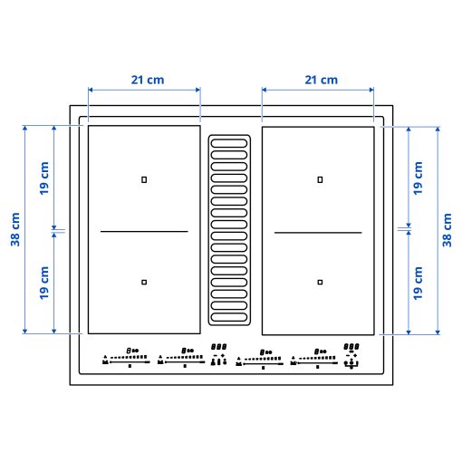 TÄCKNAN, induction hob/interior extractor with recirculation kit/IKEA 500, 60 cm, 096.125.00