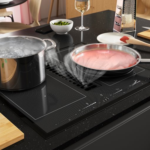 TÄCKNAN, induction hob/interior extractor with recirculation kit/IKEA 500, 60 cm, 096.125.00