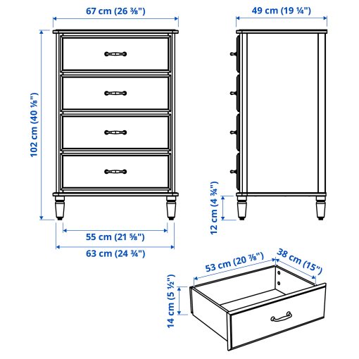 TYSSEDAL, chest of 4 drawers, 103.913.24