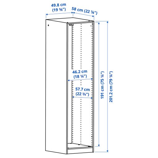 PAX, wardrobe frame, 50x58x201 cm, 104.582.15