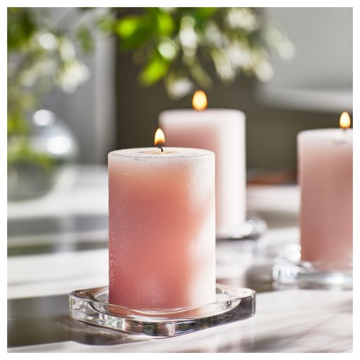 LUGNARE, scented pillar candle/Jasmine/3 pack, 30 hr, 105.021.38