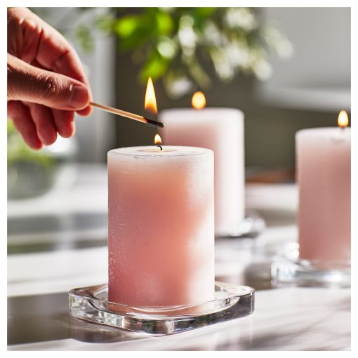 LUGNARE, scented pillar candle/Jasmine/3 pack, 30 hr, 105.021.38
