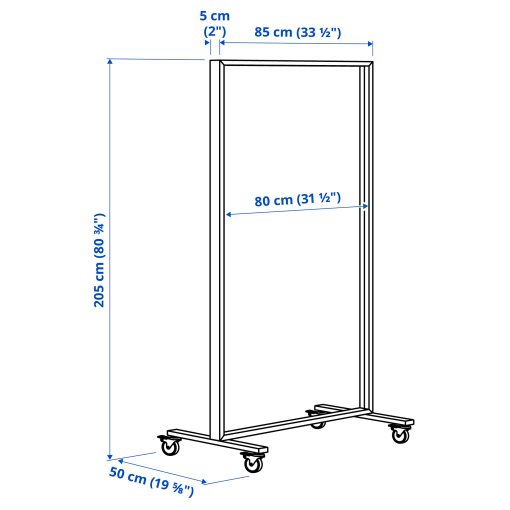 MITTZON, frame with castors, 85x205x50 cm, 105.286.33