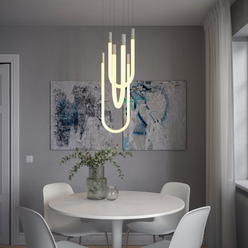 VARMBLIXT, pendant lamp with built-in LED light source/frosted glass, 105.311.31