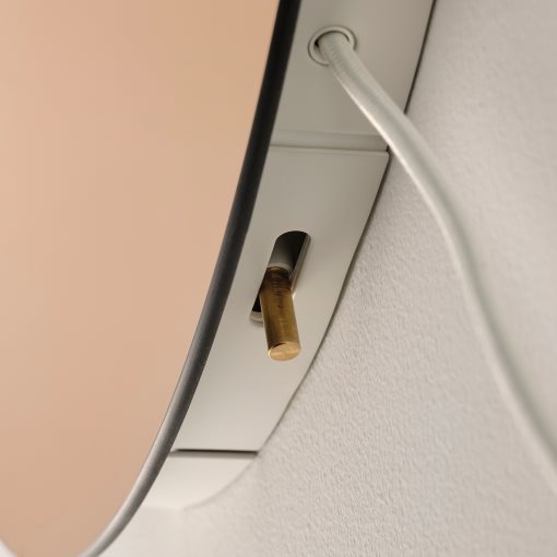 VARMBLIXT, φωτιστικό-καθρέπτης τοίχου με ενσωματωμένο φωτισμό LED/συμβατός με ροοστάτη/στρογγυλό, 105.315.41