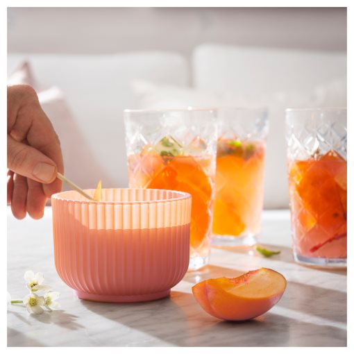 SOCKERLÖNN, αρωματικό κερί σε γυάλινο βάζο 2 φυτίλια/Ροδάκινο & άνθη, 30 hr, 105.381.56