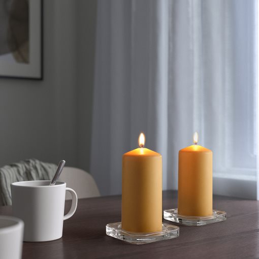 DAGLIGEN, unscented pillar candle, 14 cm, 105.480.99