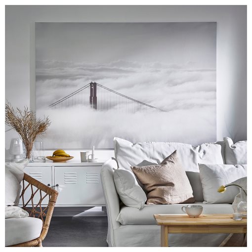 BJÖRKSTA, καμβάς/Γέφυρα και σύννεφα, 200x140 cm, 105.548.96