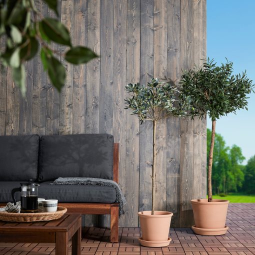 MUSKOTBLOMMA, plant pot with saucer/in/outdoor, 19 cm, 105.607.22