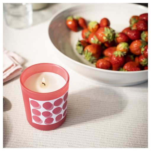 BLODBOK, αρωματικό κερί σε ποτήρι/φράουλα, 45 ώρες, 105.826.63