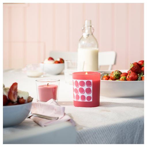 BLODBOK, αρωματικό κερί σε ποτήρι/φράουλα, 45 ώρες, 105.826.63