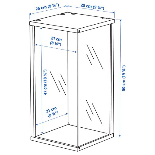 BRÄNNBOLL, wall-mounted display cabinet, 50x25x25 cm, 105.864.73