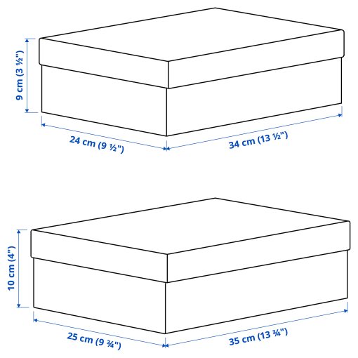 RÄTTAREN, storage box with lid, set of 2, 105.979.85