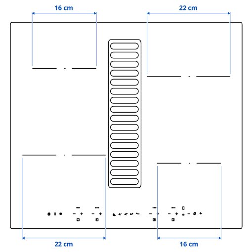 TÄCKNAN, επαγωγική εστία/ενσωματωμένος απορροφητήρας/IKEA 300, 60 cm, 105.986.35