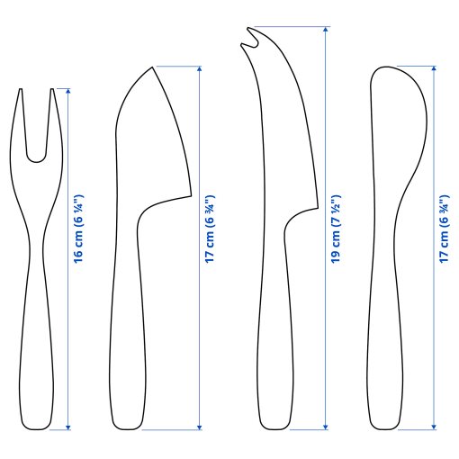 TILLAGD, μαχαίρια τυριού, σετ 4 τεμ., 106.059.47