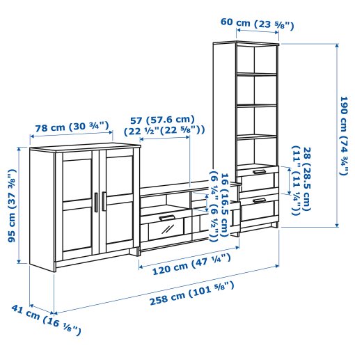 BRIMNES, TV storage combination, 191.843.39