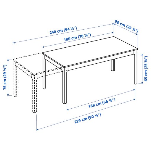 EKEDALEN/EKEDALEN, τραπέζι και 6 καρέκλες, 180/240 cm, 192.214.50
