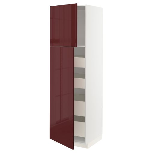 METOD/MAXIMERA, ψηλό ντουλάπι με 2 πόρτες/4 συρτάρια, 60x60x200 cm, 194.618.07