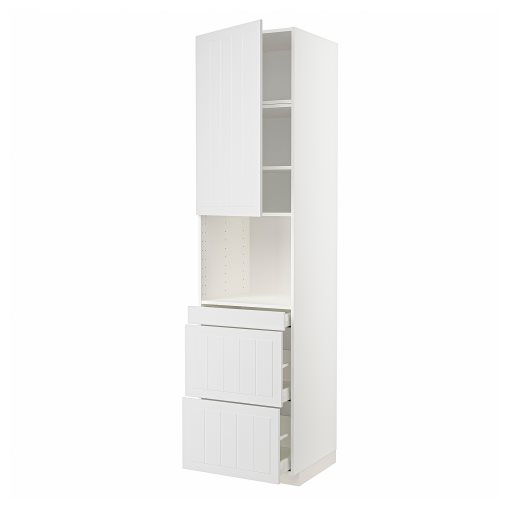 METOD/MAXIMERA, high cabinet for microwave combi with door/3 drawers, 60x60x240 cm, 194.636.13