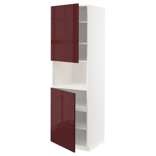 METOD, ψηλό ντουλάπι για φούρνο μικροκυμάτων με 2 πόρτες/ράφια, 60x60x200 cm, 194.648.44