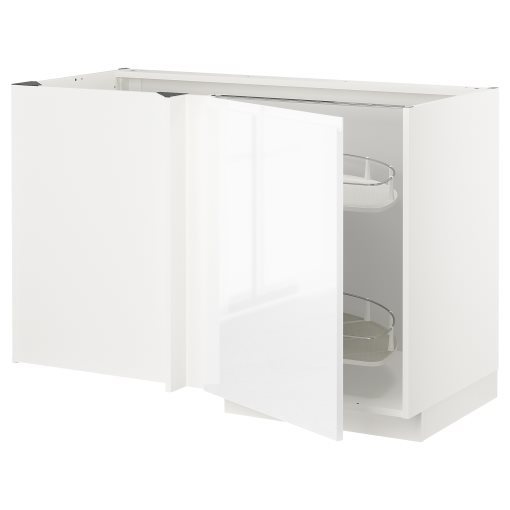 METOD, corner base cabinet with pull-out fitting, 128x68 cm, 194.656.50