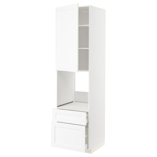 METOD/MAXIMERA, high cabinet for oven with door/2 drawers, 60x60x220 cm, 194.733.44